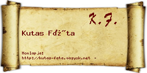Kutas Fáta névjegykártya